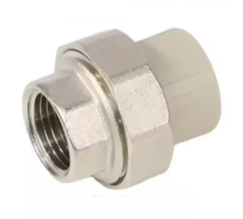 Муфта PP-R комбинированная разъемная серая Дн 25х3/4" ВР VALFEX 10155020Г