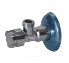 Кран латунь бытовой хром угловой G1/2"х3/4" Ру10 НР переходной маховик с отражателем Icma 90519AE07