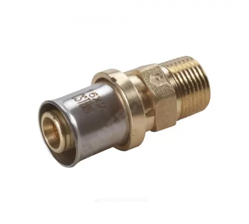 Муфта для МП/PE-X труб латунь пресс Дн 32х1" НР RM107 Giacomini RM107Y059