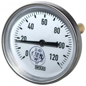 Термометр биметаллический осевой Дк100 L=100мм G1/2" 120С A50.10 Wika 3901912 (36523042)