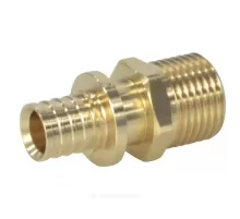 Муфта для PE-X труб аксиальная латунь Дн 20х3/4" НР РОС