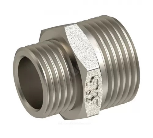 Ниппель латунь никель переходной Ду 32х15 (1 1/4"х1/2") НР RTP (РосТурПласт) 25110 Ниппель латунь никель переходной Ду 32х15 (1 1/4"х1/2") НР RTP (РосТурПласт) 25110