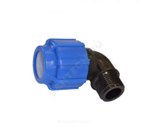 Отвод компрессионная ПЭ Дн 20х1/2"х90гр НР Ру16 VALFEX 1210012420012
