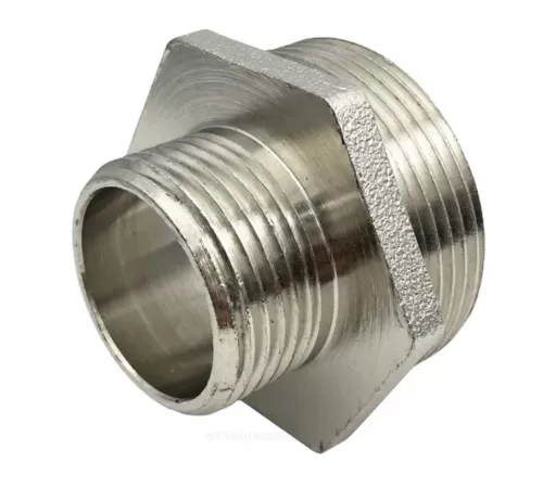 Ниппель латунь никель переходной Ду 40х20 (1 1/2"х3/4") НР SantechSystems Ниппель латунь никель переходной Ду 40х20 (1 1/2"х3/4") НР SantechSystems