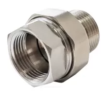 Соединитель латунь никель американка Ду 15 (1/2") прямой ВР/НР VALFEX VF.340.N.012