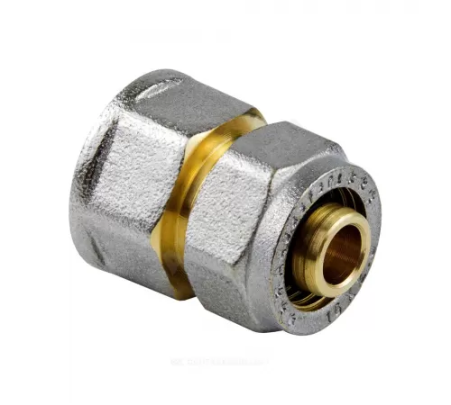 Муфта МП латунь никель обжим Дн 20х1/2" ВР ГОСТ 32415-2013 7002 Aquasfera 7002-03