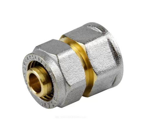 Муфта МП латунь никель обжим Дн 20х1/2" ВР ГОСТ 32415-2013 7002 Aquasfera 7002-03