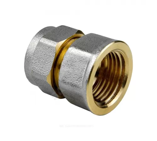 Муфта МП латунь никель обжим Дн 20х1/2" ВР ГОСТ 32415-2013 7002 Aquasfera 7002-03