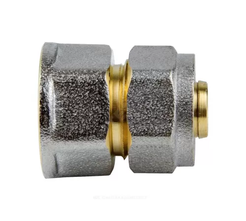 Муфта МП латунь никель обжим Дн 20х1/2" ВР ГОСТ 32415-2013 7002 Aquasfera 7002-03