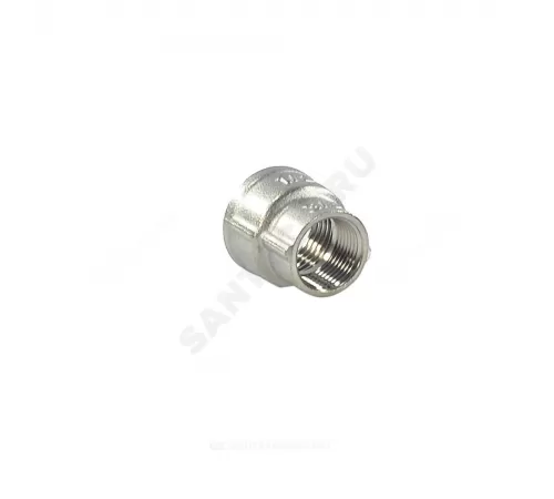 Муфта латунь никель переходная Ду 40х25 (1 1/2"х1") ВР/ВР SantechSystems Муфта латунь никель переходная Ду 40х25 (1 1/2"х1") ВР/ВР SantechSystems