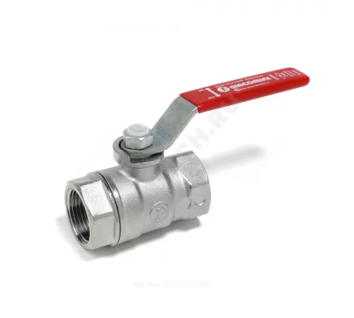 Кран шаровой латунь хром R250D Ду 80 Ру28 ВР рычаг красный Giacomini R250X010