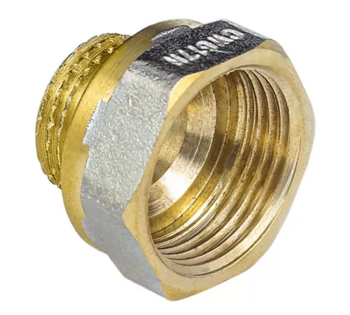 Переход латунь никель реборда Ду 15х10 (1/2"х3/8") ВР/НР 9021 ГОСТ 32585-2013 Aquasfera 9021-10