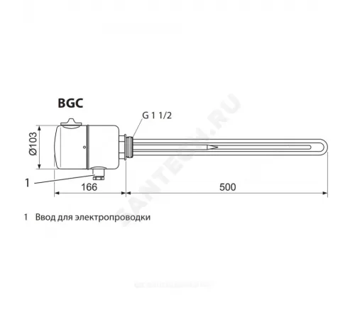 Элемент нагревательный BGC для бойлеров SB (кроме SB 650/3 AC) 1,0/2,0/3,0/4,0/5,7кВт Stiebel Eltron 075115 Элемент нагревательный BGC для бойлеров SB (кроме SB 650/3 AC) 1,0/2,0/3,0/4,0/5,7кВт Stiebel Eltron 075115