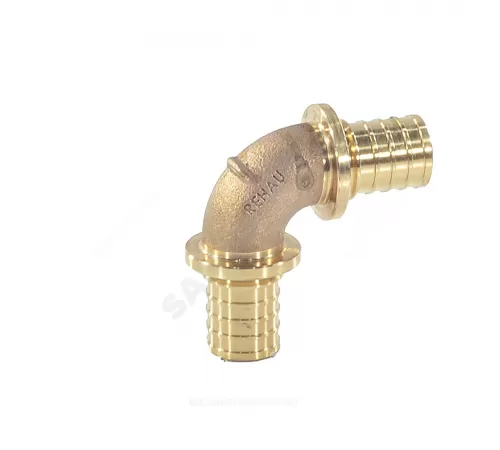Угольник для PE-X труб аксиальный бронза Дн 20х90гр RAUTITAN PLATINUM RX Rehau 13777021001