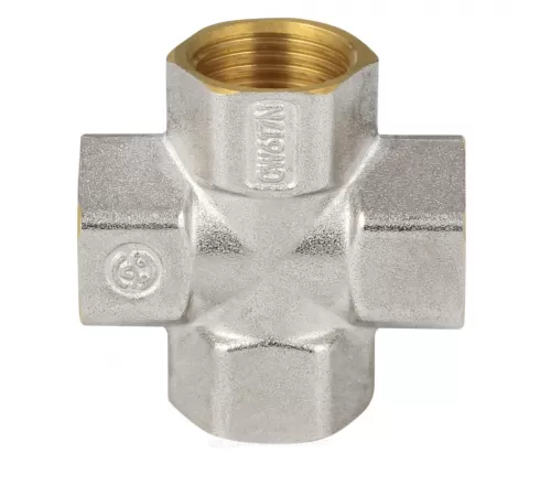 Крест латунь никель Ду 25 (1") ВР/ВР 9011 ГОСТ 32585-2013 Aquasfera 9011-03