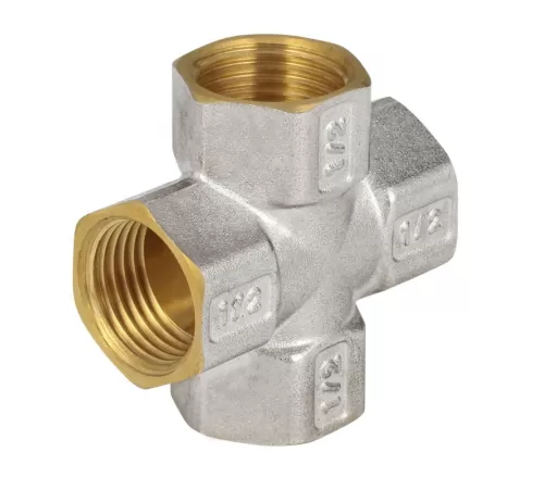 Крест латунь никель Ду 25 (1") ВР/ВР 9011 ГОСТ 32585-2013 Aquasfera 9011-03