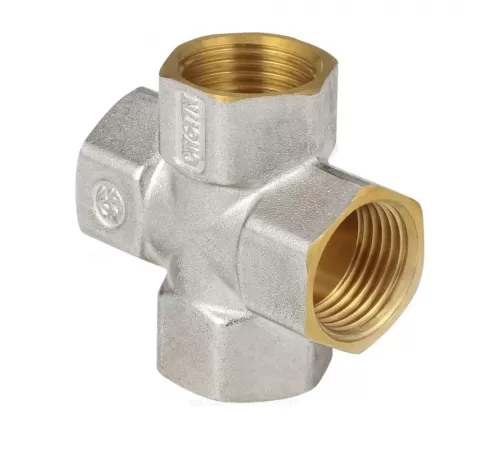 Крест латунь никель Ду 25 (1") ВР/ВР 9011 ГОСТ 32585-2013 Aquasfera 9011-03