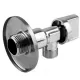 Кран шаровой латунь бытовой хром угловой 1043 G1/2"х3/8" Ру10 НР переходной бабочка с отражателем Aquasfera 1043-01